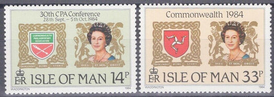 ZAYIX Great Britain - Isle of Man 272-273 MNH CPA Emblem Queen Elizabeth II