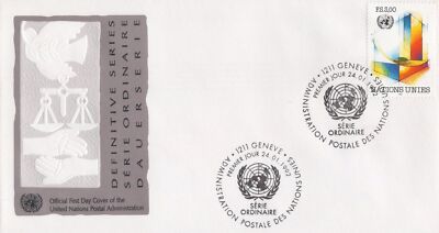 United Nations FDC 3f Definitive Issue Geneva cachet ZAYIX 031823SM54