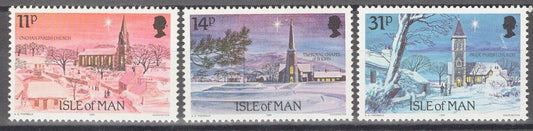 ZAYIX Great Britain - Isle of Man 294-296 MNH XMAS Parish Church