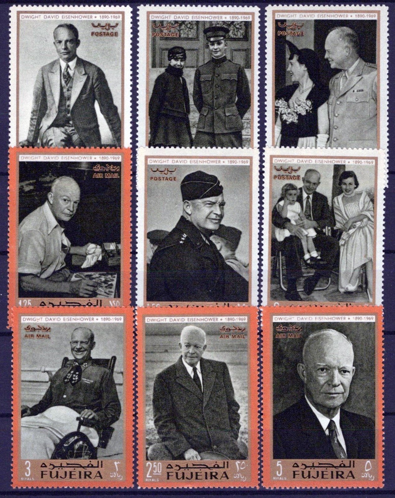 Fujeira 365-373 MNH Dwight Eisenhower Politician President ZAYIX 042523S23