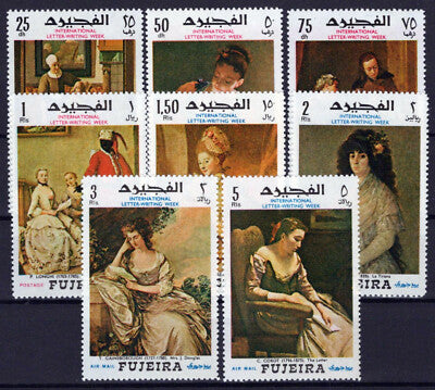 Fujeira 276-283 MNH Paintings Letter Writing ZAYIX 042523S43