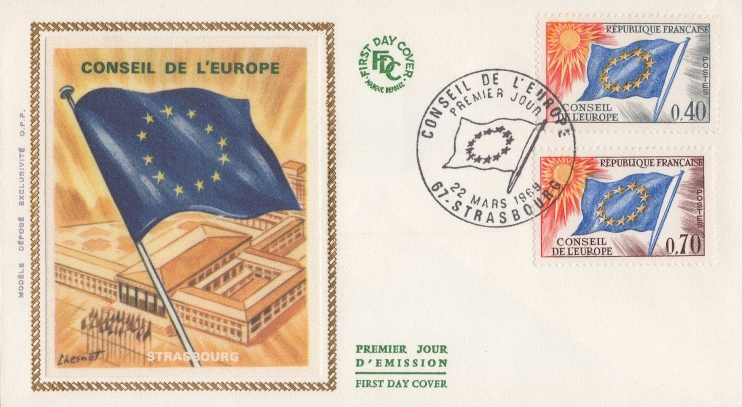 France 1012, 1015 Modele Depose FDC Council of Europe, Europa ZAYIX 032323SM21