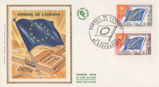 France 1012, 1015 Modele Depose FDC Council of Europe, Europa ZAYIX 032323SM21