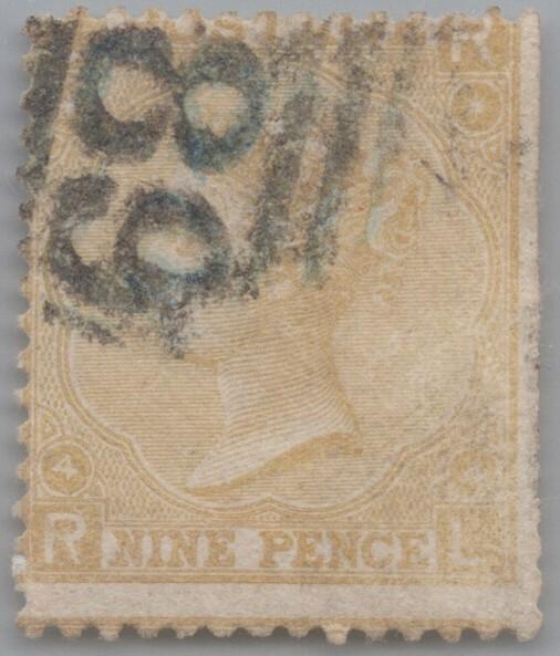 Great Britain 52 used 9p Bister Victoria clipped perfs CV $300 ZAYIX 103022S20