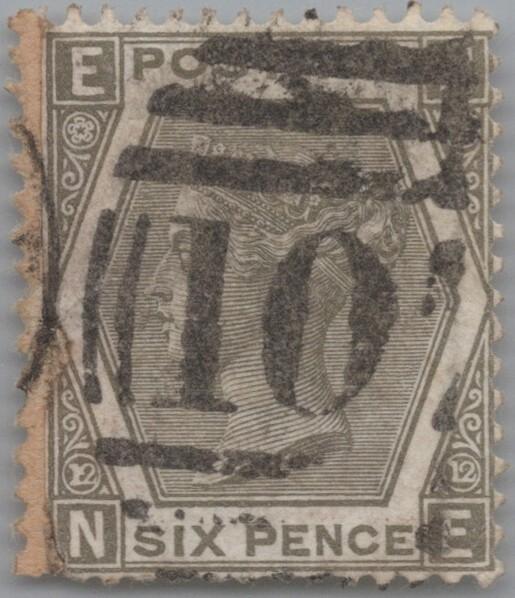 Great Britain 60 used Plate 12 6p gray Victoria CV $250 ZAYIX 103022S24