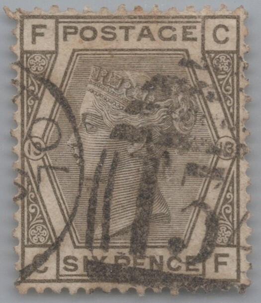 Great Britain 62 used Plate 13 6p Gray Victoria ZAYIX 103022S26