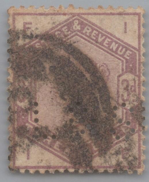 Great Britain 102 used 3p Lilac Victoria "L & S" perfin ZAYIX 103022S41