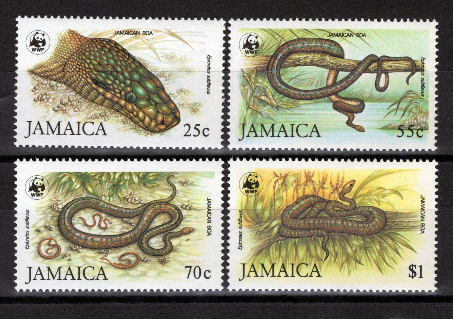 Jamaica 591-594 MNH World Wildlife Fund WWF Reptiles Snakes ZAYIX 040322S74