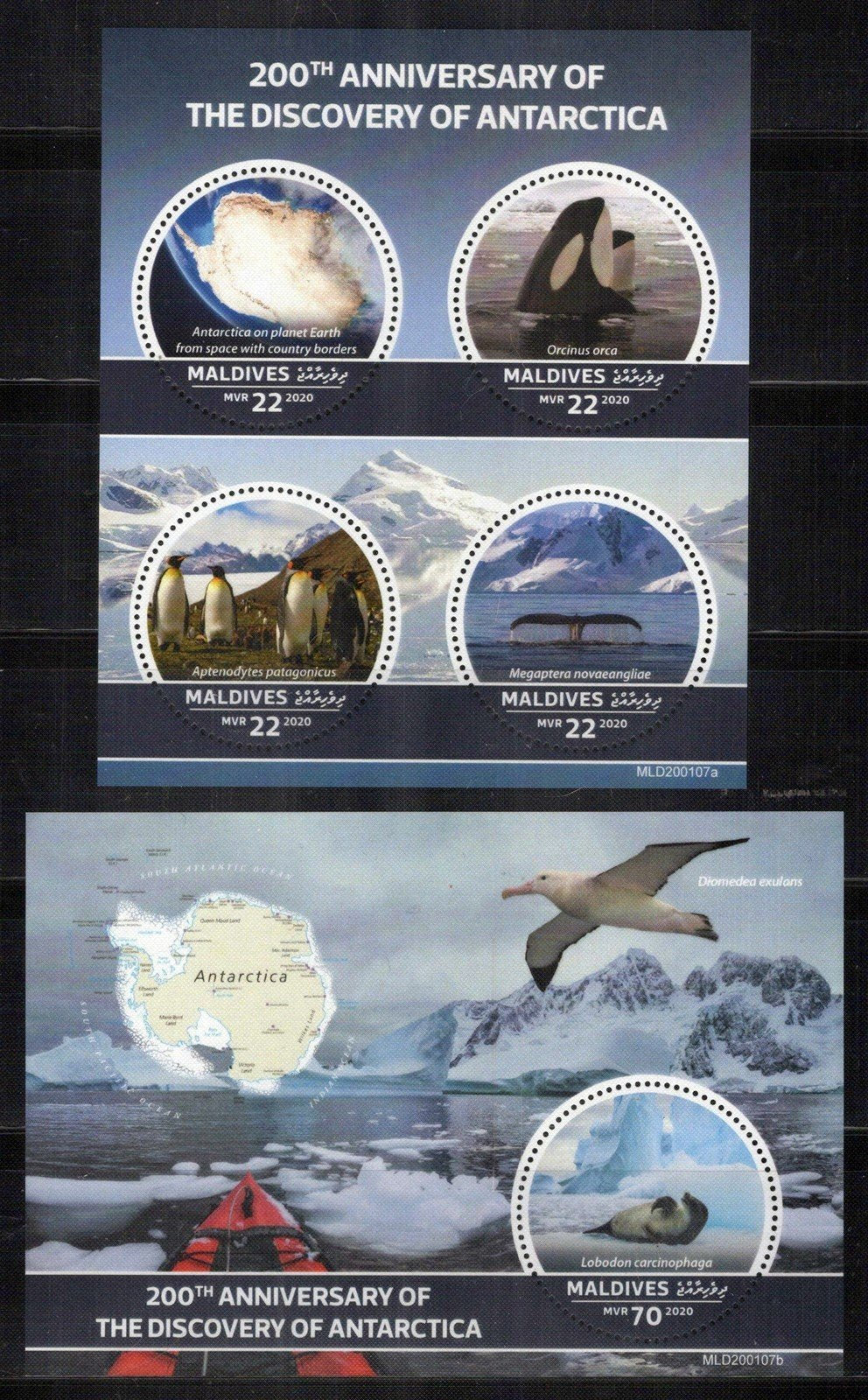Maldives BL 1491, 9165-68KB MNH Penguins Birds Whales ZAYIX 0125M0491