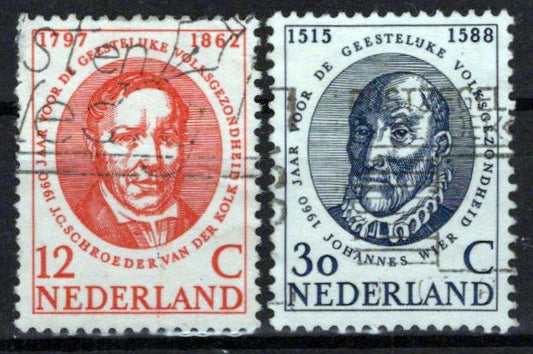 Netherlands 383-384 Used Johannes Wier Mental Health Zayix Stamps 0125S0289