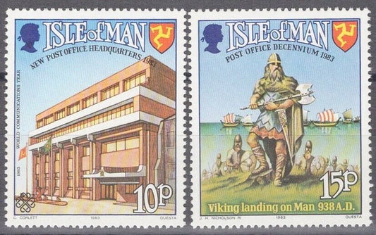ZAYIX Great Britain - Isle of Man 250-251 MNH Communications Viking Post Office