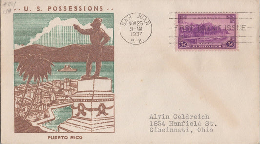 US MP# 801-33 Bronesky cachet UA FDC Puerto Rico Territory ZAYIX 121022SM84