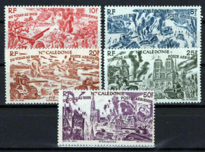 New Caledonia C16-C20 MNH Air Post Military War  ZAYIX 0624S0077