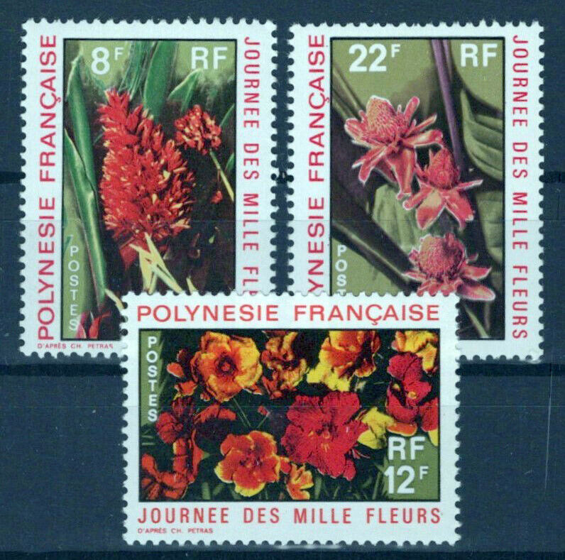French Polynesia 264-266 MNH Flowers Plants Nature ZAYIX 0624S0050