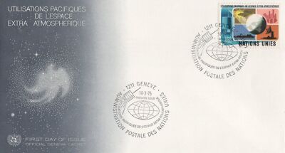 United Nations Geneva 1333 FDC Peaceful Use of Space UNPA ZAYIX 031823SM124