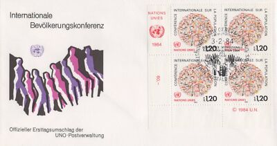 United Nations FDC World Population Conf Geneva cachet block ZAYIX 031823SM166