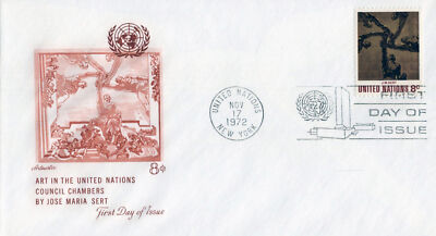 United Nations FDC Art in the UN Council Chambers Artmaster ZAYIX 031823SM29