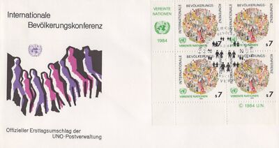 United Nations FDC World Population Conf Geneva cachet block ZAYIX 031823SM167