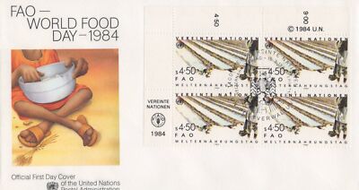 United Nations FDC World Food Day FAO Geneva cachet block ZAYIX 031823SM158