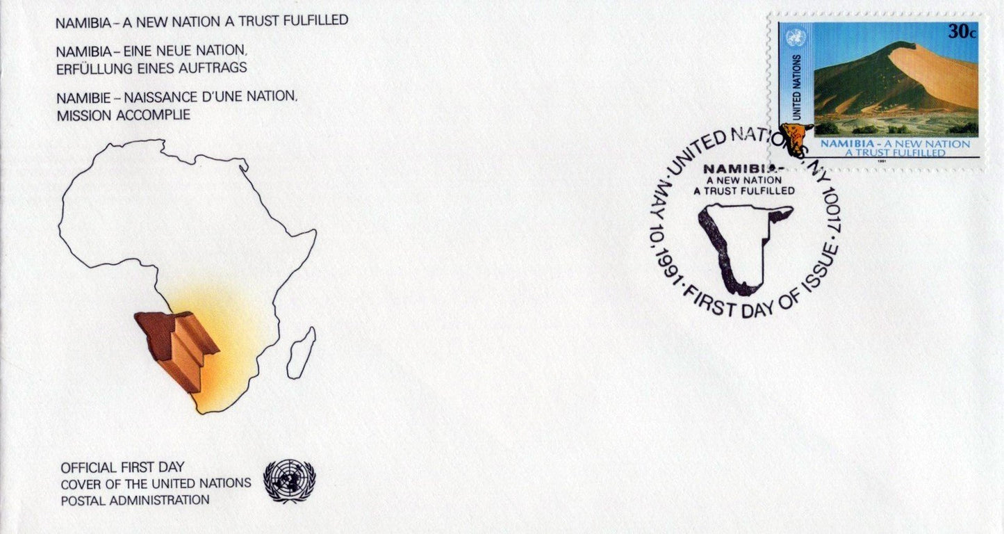 United Nations FDC Namibia a New Nation - Geneva Cachet ZAYIX 031823SM33