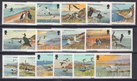 ZAYIX Great Britain - Isle of Man 224-239 MNH Marine Birds Herons Gulls