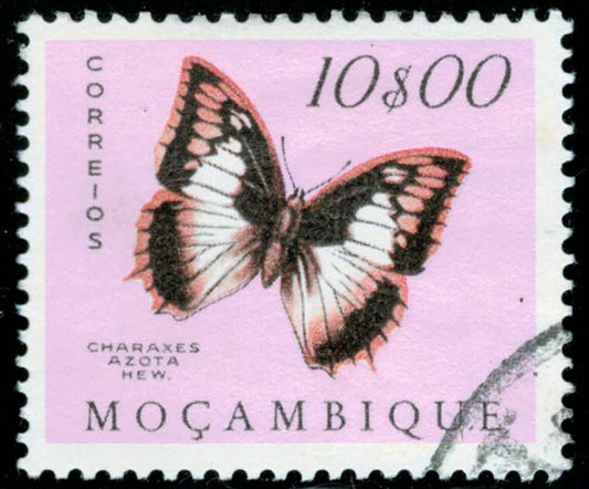 Mozambique 382 used 1953 10e Butterfly Portugal & Colonies ZAYIX 031222S20M