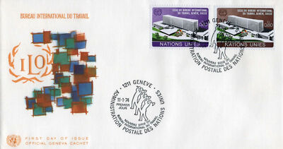 United Nations FDC Int'l Labor Office ILO Geneva issue pair ZAYIX 031823SM13