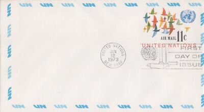 United Nations FDC Air Post Postal Stationery - 11c birds ZAYIX 031823SM148