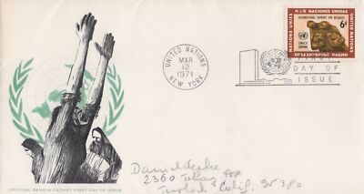 United Nations FDC Int'l Refugee Support Geneva cachet ZAYIX 031823SM140