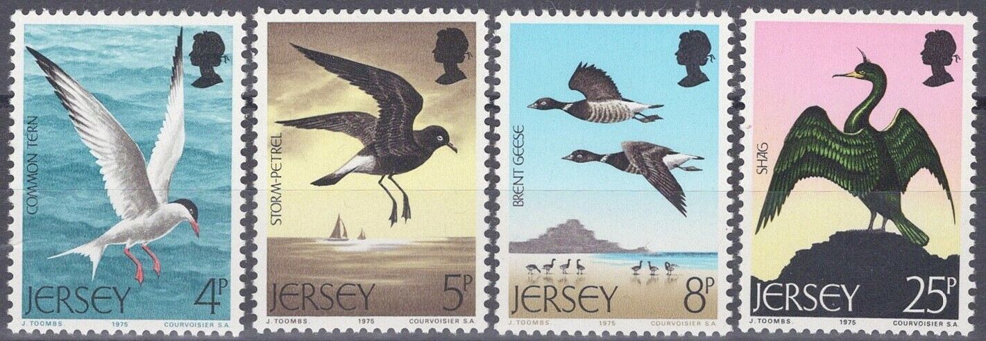ZAYIX Great Britain - Jersey 129-132 MH Marine Birds Terns Geese
