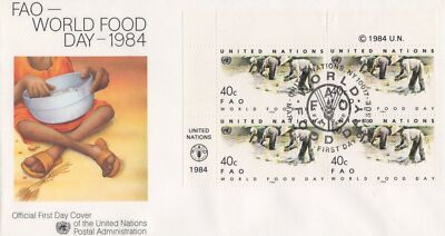 United Nations FDC World Food Day FAO Geneva cachet block ZAYIX 031823SM162