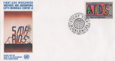 United Nations FDC Fight Against AIDS UNPA cachet - medical ZAYIX 031823SM139