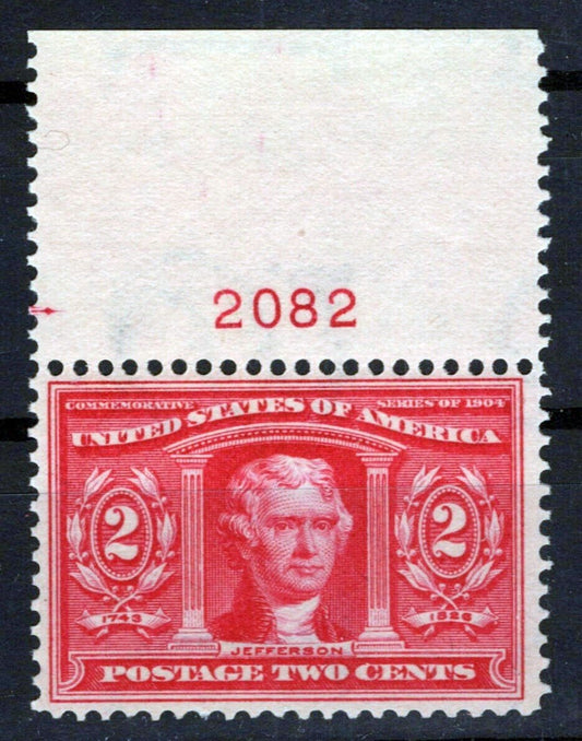 US 324 MNH VF with Plate Number, 2c carmine Louisiana Purchase ZAYIX 0424MAR0014