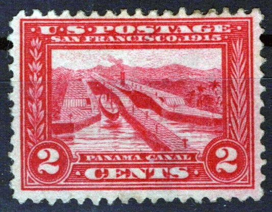 US 398 MHH FVF 2c carmine Pan-Pacific Locks stamp perf. 12 ZAYIX 0424MAR0028