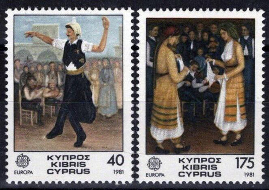 Cyprus 560-561 MNH Folk Dance Europa Society Entertainment ZAYIX 090222S36