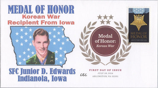 FDC 2014 US 4822a CEC Medal of Honor - Korean War color PM ZAYIX 070422SM19