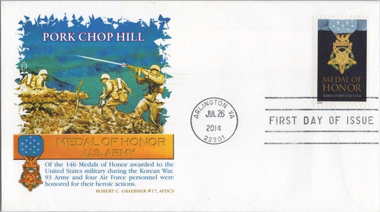 FDC 2014 US 4822a Graebner AFDCS Medal of Honor Pork Chop Hill ZAYIX 070422SM20