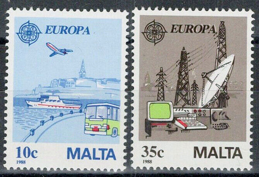 Malta 718-719 MNH Europa Communications Ships PlanesZayix 080122S22