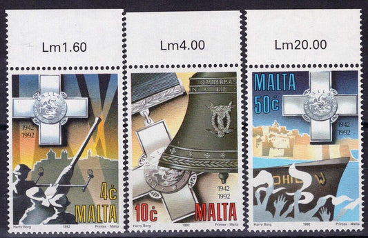 Malta 799-801 MNH George Cross Royal Malta Artillery Zayix 080122S31