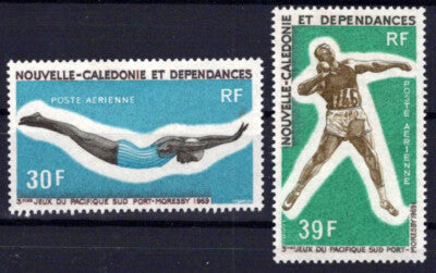 New Caledonia C66-C67 MNH Air Post Sports Games Shot Put Diving ZAYIX 0624S0100
