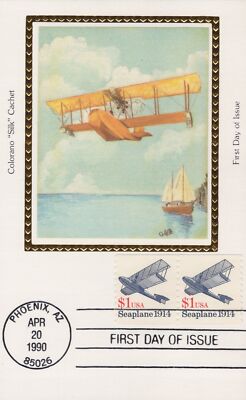 US 2468 FDC Colorano Maxi Card $1 Sealplane coil pair ZAYIX 092523SM36