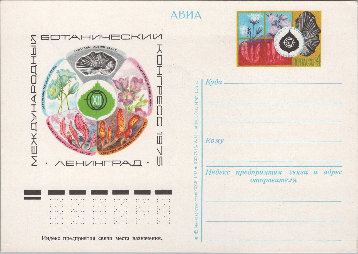 Russia / USSR Postal Card Nature Environment Flowers Fungus ZAYIX 070422SM160M