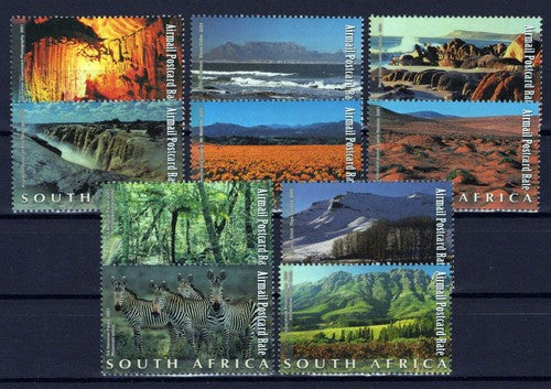 South Africa C46-C55 MNH Air Post Landscapes Waterfalls Zebras ZAYIX 0124M0187M