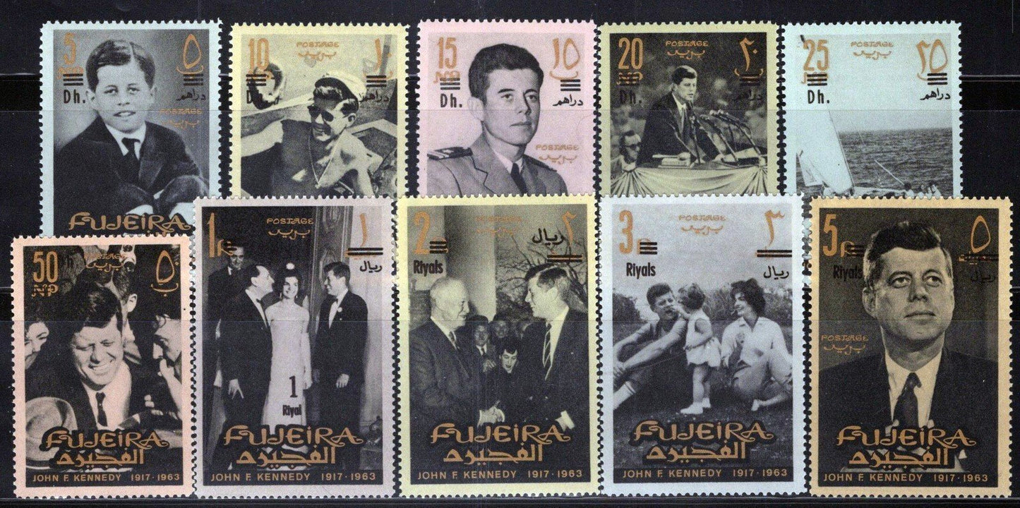 Fujeira 81-89 A MNH Ovpt John F. Kennedy Historical Figure ZAYIX 013123S32