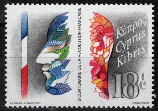 Cyprus 726 MNH French Revolution Bicent. ZAYIX 090222S78M