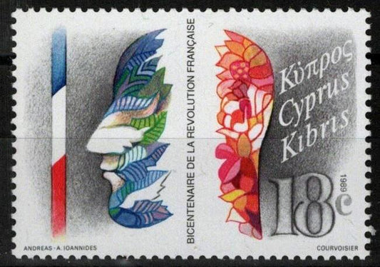 Cyprus 726 MNH French Revolution Bicent. ZAYIX 090222S78M