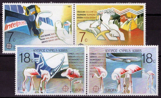 Cyprus 702a-704a MNH Europa CEPT Communications Planes Birds ZAYIX 090222S71M