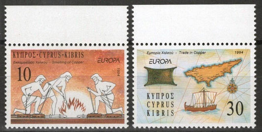 Cyprus 827-828 MNH Europa Copper Industry ZAYIX 090222S106