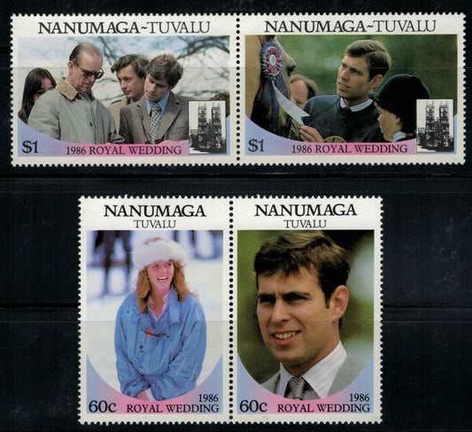 Tuvalu Nanumaga 71-72 MNH Royal Wedding pairs ZAYIX 030822SM18M