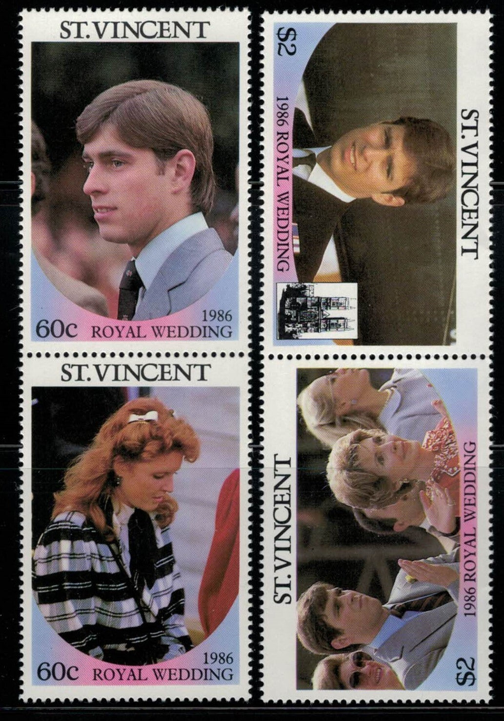 St. Vincent 958-959 MNH Royal Wedding se-tenant pairs ZAYIX 030822SM05M